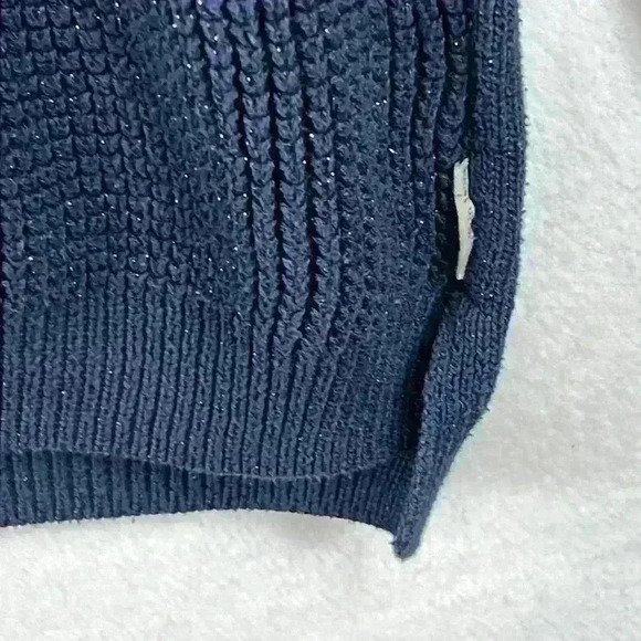 Calvin Klein Jeans Pullover Sweater Women’s Medium Navy Cowl Neck Cotton Blend - Picture 5 of 11